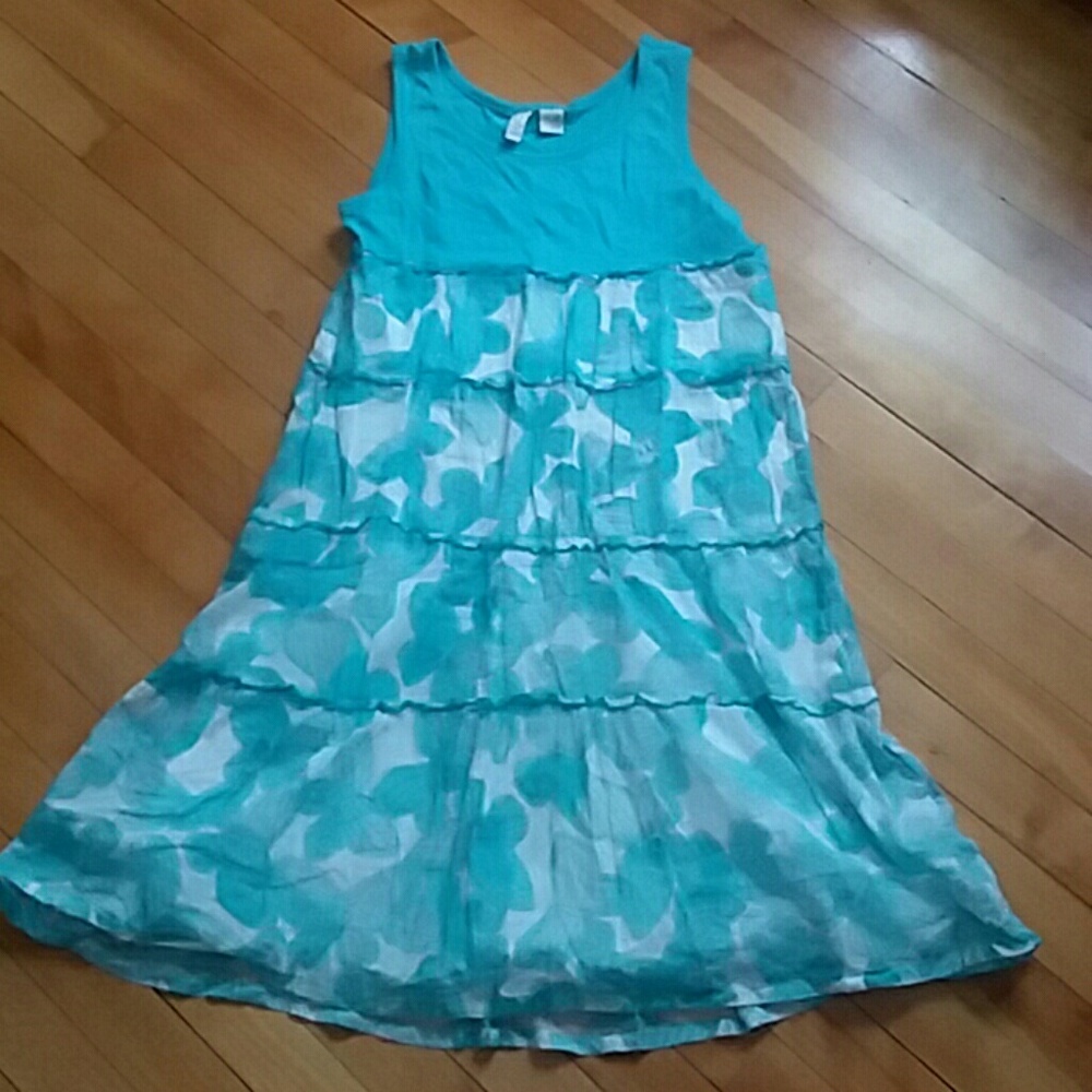 Old Navy Blue Butterfly dress Girls sz XL 14